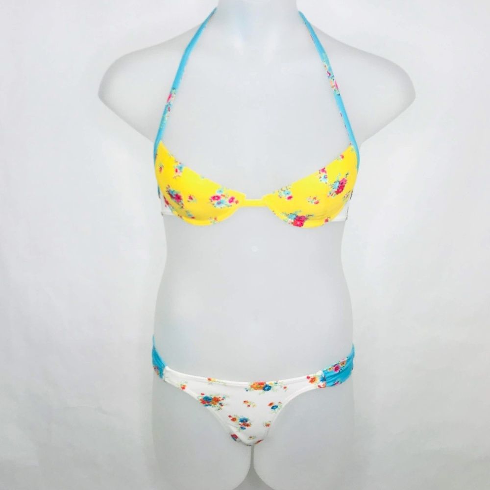Agua Doce Yellow White 2pc Brazilian Bikini Floral